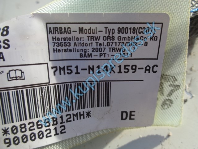 ľavý strešný airbag na ford focus 2 kombi, 7M51-N14K159-AC